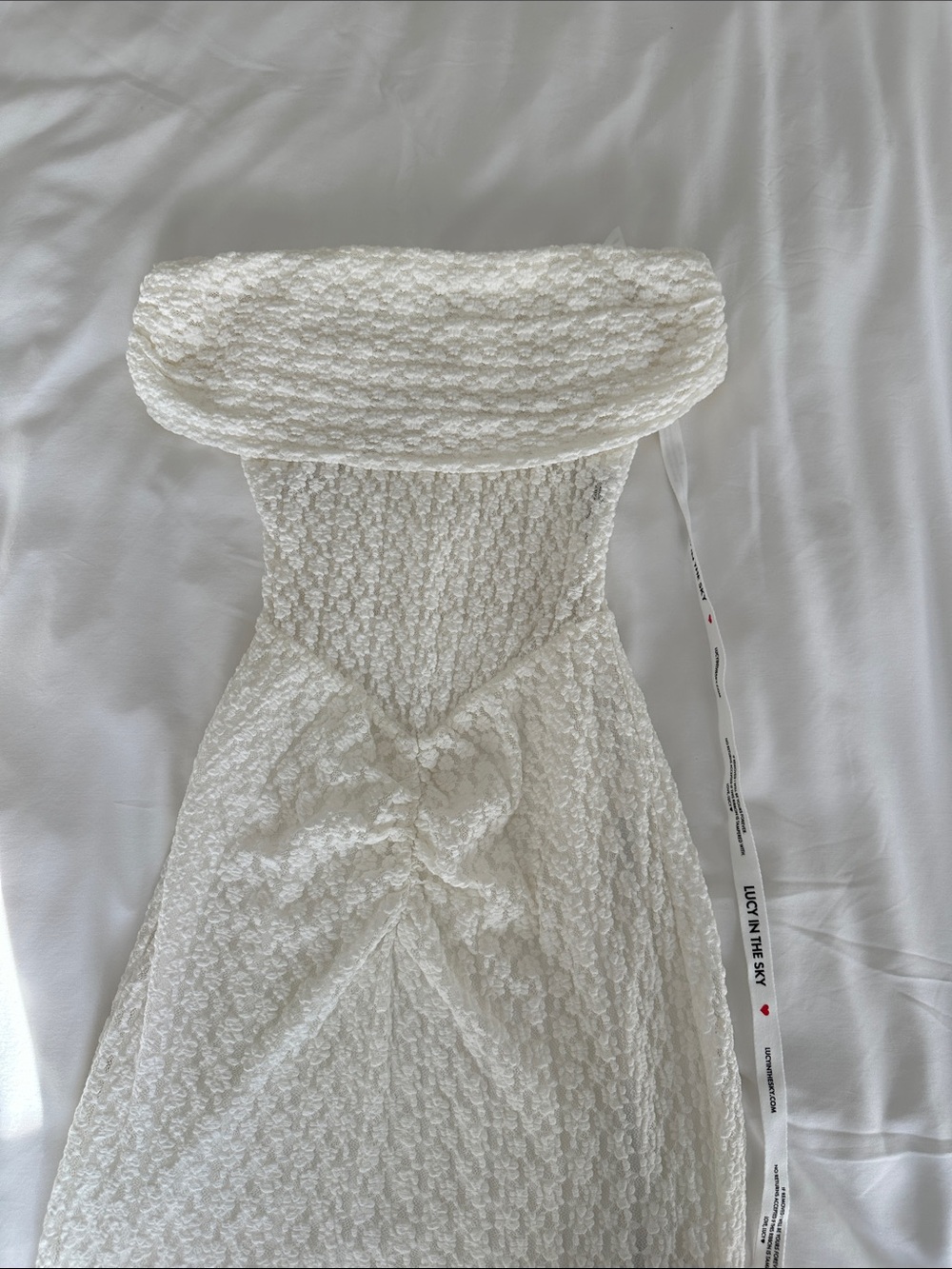 White Lace Off The Shoulder Maxi Dress - Lucy In The Skye - Size S